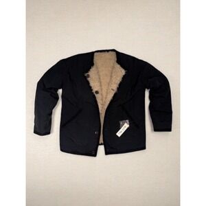 Alex Mill Reversible Polar Bear Jacket Black Sherpa Teddy Coat NWT Size S